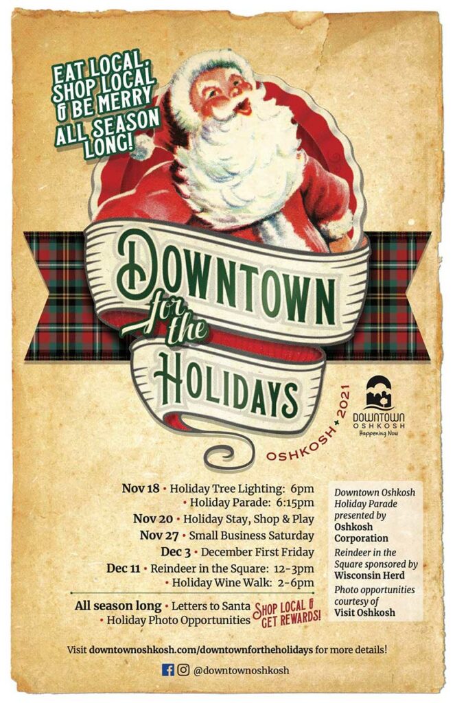 See you at the Downtown Oshkosh Holiday Parade on November 18th!