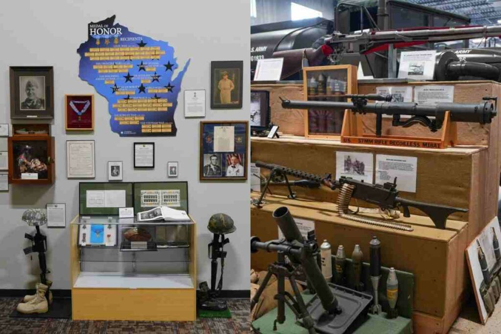 Medal of Honor and Weapons Displays at Military Veterans Museum Oshkosh